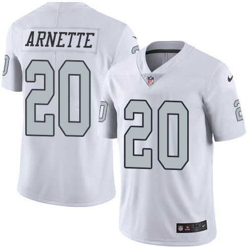 Nike Raiders #20 Damon Arnette White Youth Stitched NFL Limited Rush Jersey